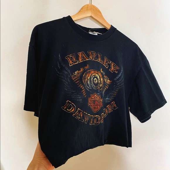 Harley Davidson custom crop top cut off sh… - Picture 2 of 8